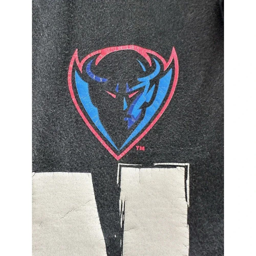 Vintage NIKE Man Up Graphic T-Shirt Black Men's Size XL Devil DePaul Blue Demons